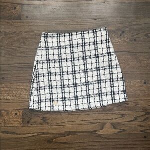 Pink Lily Black and White Checkered Mini Skirt